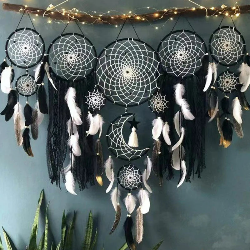 Set de 5 Attrape-Rêves Bohème – Élégance Artisanale et Ambiance Paisible