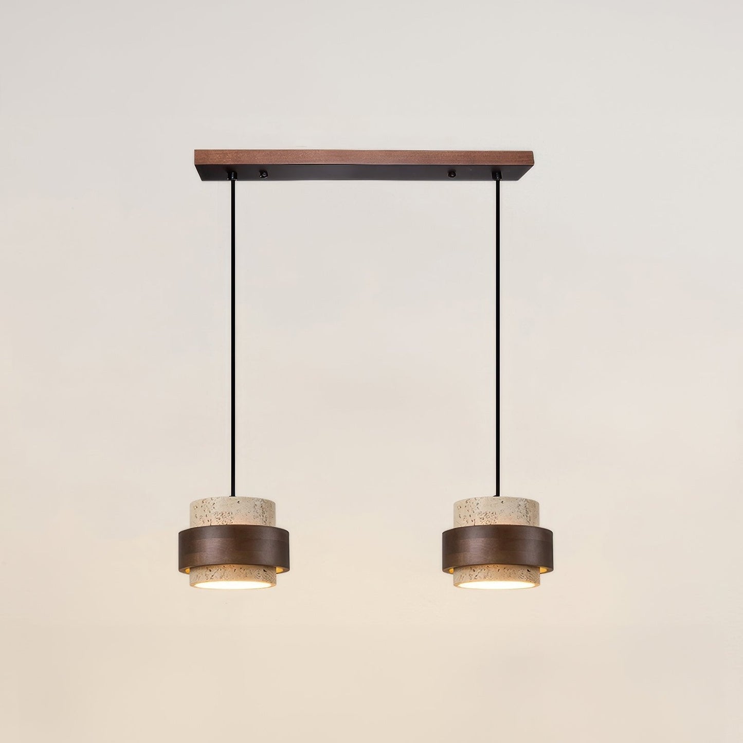 Lampe de Chevet Ascend Retro Wabi-Sabi – Élégance Minimaliste avec Travertin et Bois