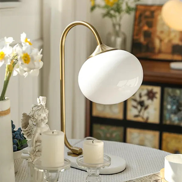 Lampe de Table Marshmallow - Design Moderne en Métal et Verre avec Éclairage Doux