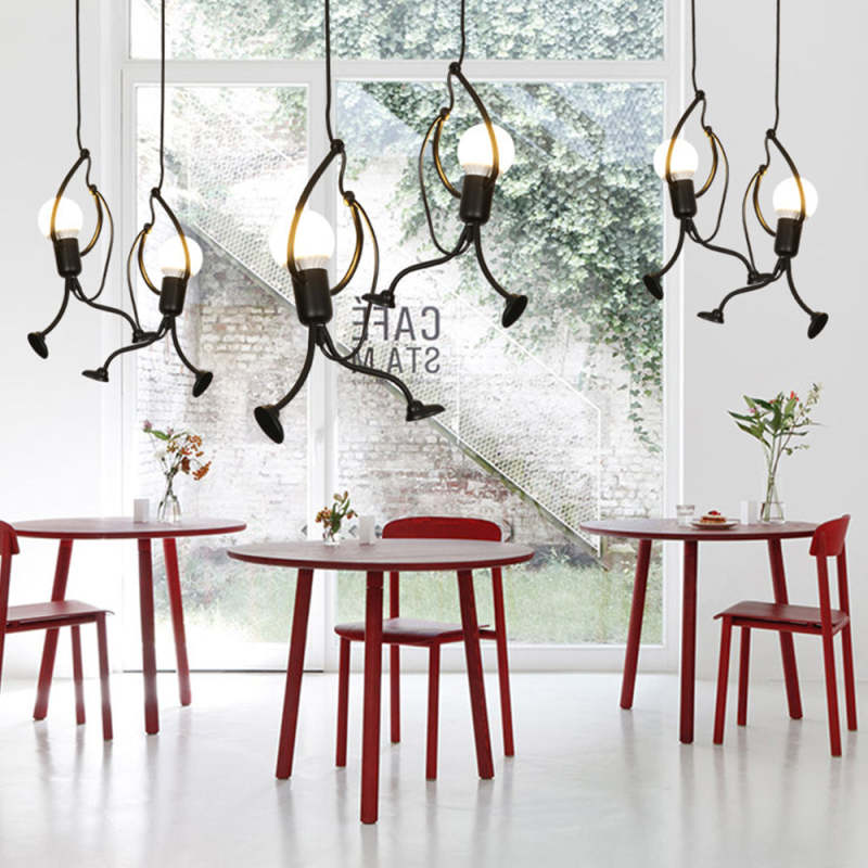 Lampe Suspendue Retro Iron Man - Design Humoristique et Élégant