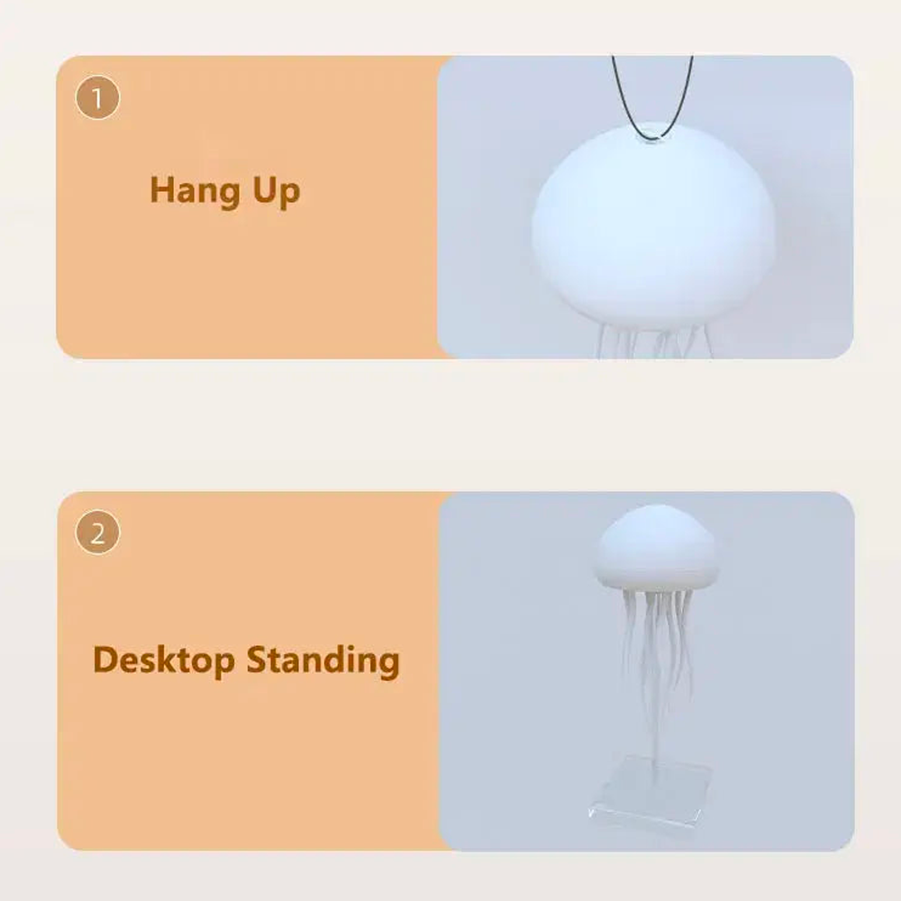 Lampe Méduse LED – Éclairage Relaxant Ajustable, Design Moderne Rechargeable avec Contrôle Tactile