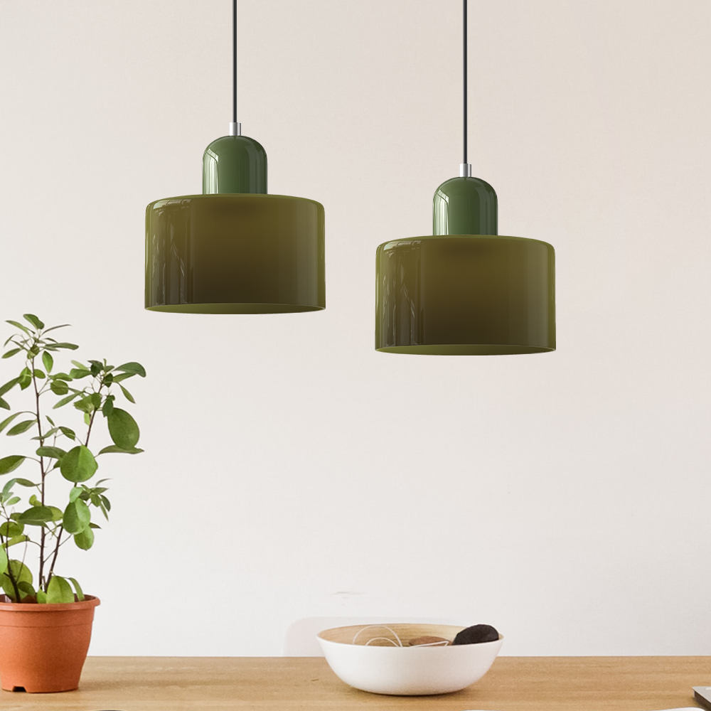 Lampe Pendante Bauhaus en Verre - Design Élégant avec Suspension Ajustable