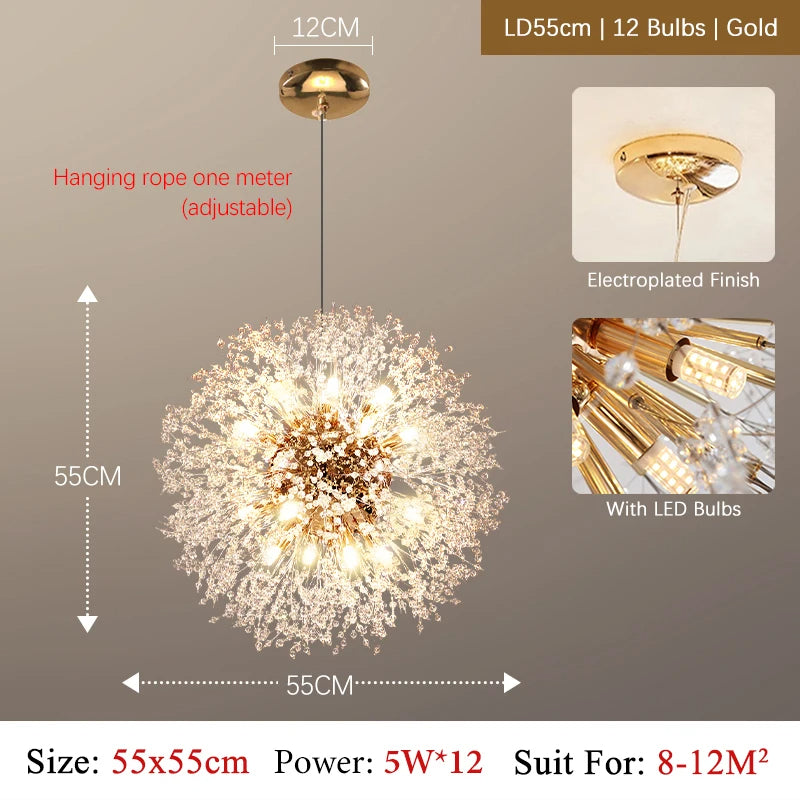 Chandelier LED Cristal Luxe - Design Moderne en Métal Chromé, LED G9, Élégant et Raffiné