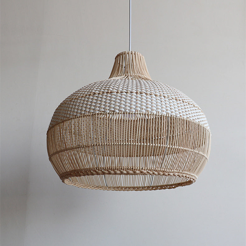 Lampe Suspendue Tressée en Rattan Naturel – Applique de Plafond Élégante et Organique