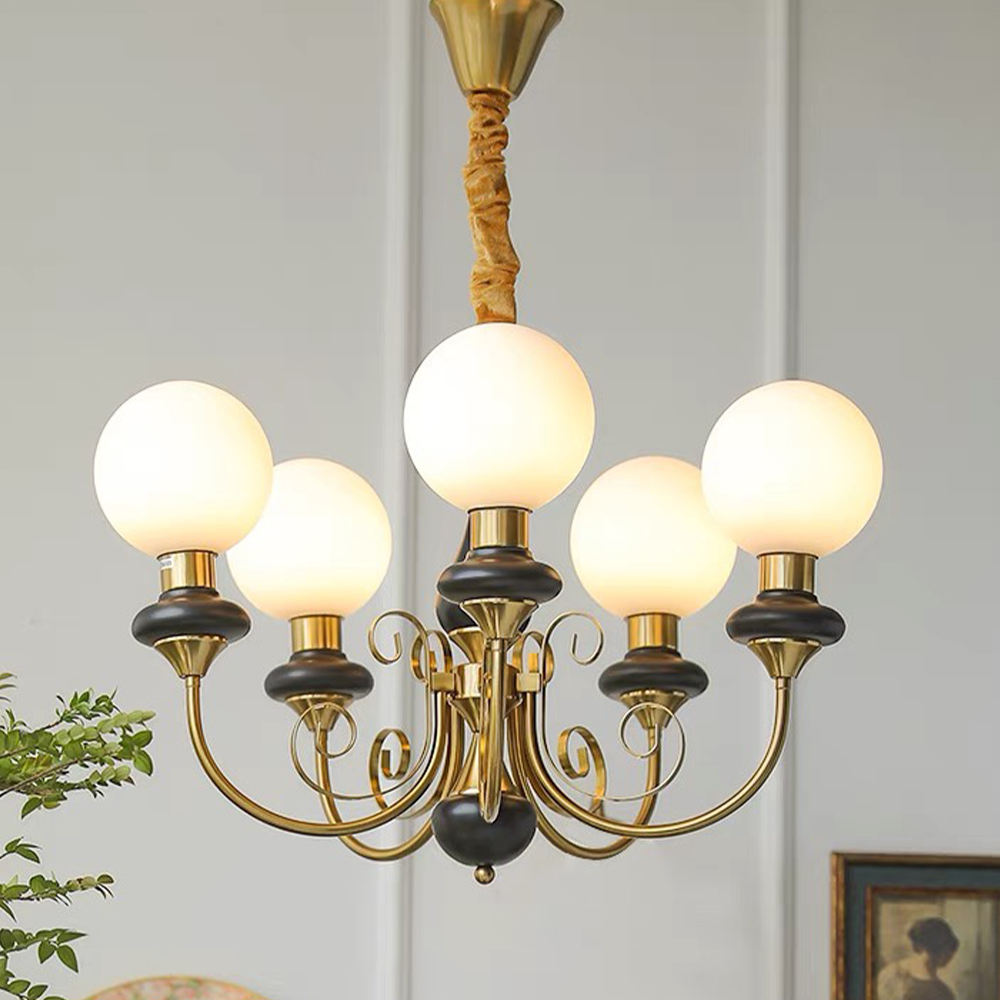 Chandelier Onyx Moderne – Luminaire Élégant en Métal et Verre pour Salon et Salle à Manger
