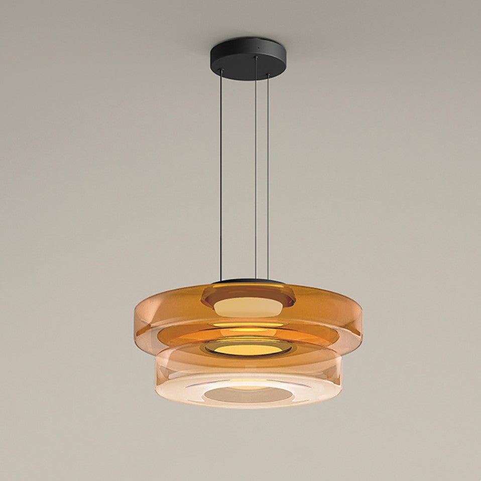 Suspension Lune en Verre - Éclairage Élégant et Modulaire pour Votre Intérieur