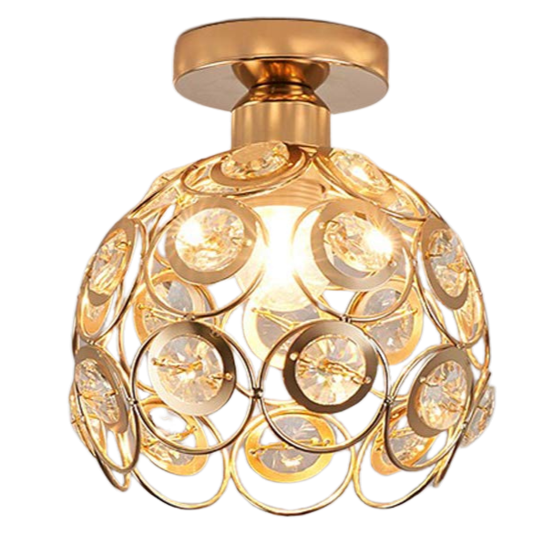 Suspension Hallway Fancy Gold - Lustre Élégant en Or et Cristal pour Couloir