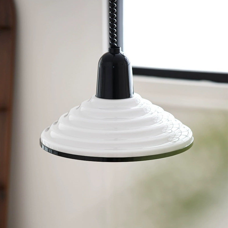 Suspension French Cream Wind Glass - Lampe en Verre Crème au Design Élégant