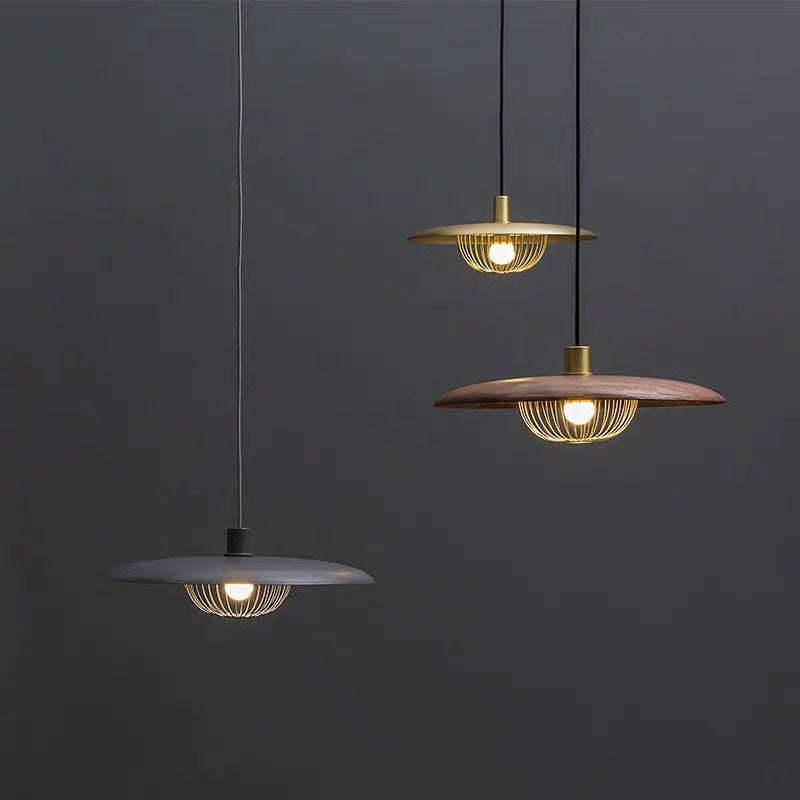 Suspension Imitation Bois - Lampe Suspendue au Style Nordique avec Détails Industriels