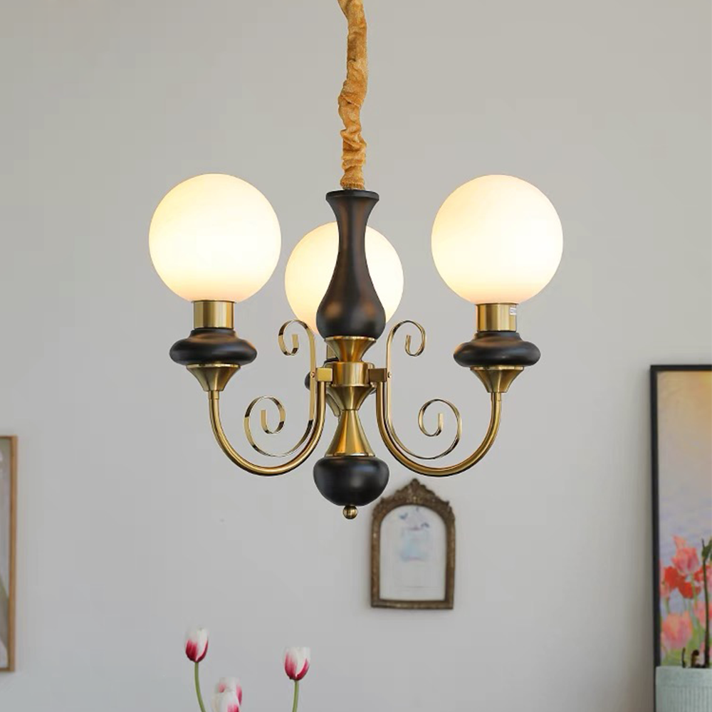 Chandelier Onyx Moderne – Luminaire Élégant en Métal et Verre pour Salon et Salle à Manger