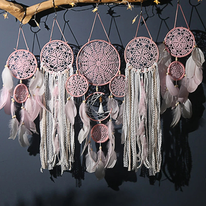 Set de 5 Attrape-Rêves Bohème – Élégance Artisanale et Ambiance Paisible