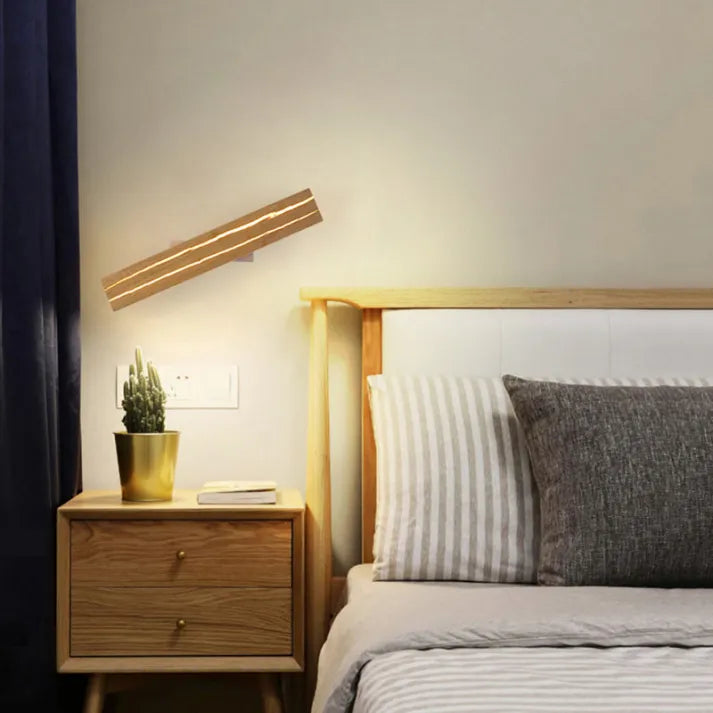 Lampe Murale Moderne en Bois avec Motif Fissuré - Éclairage LED Élégant pour Salon et Chambre