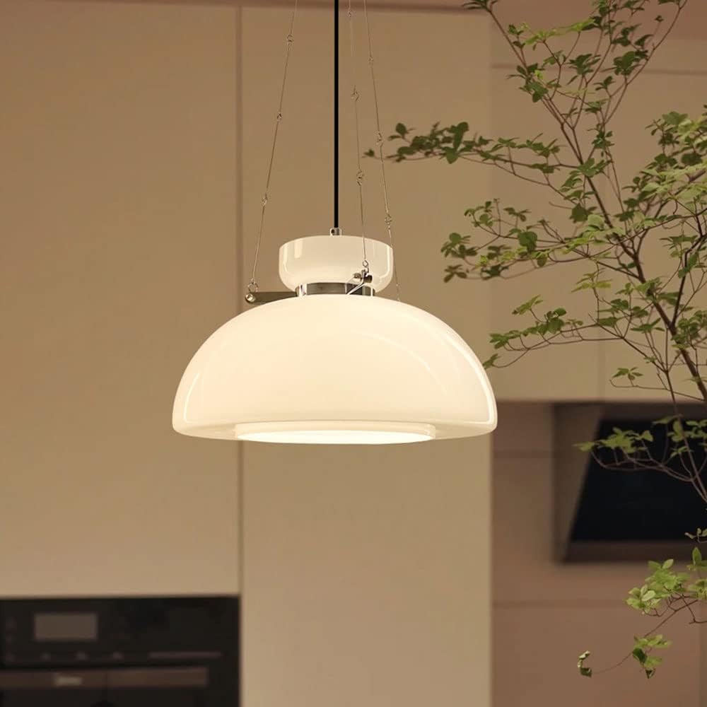 Suspension Milky en Verre et Métal – Lampe Moderne au Design Vintage Élégant