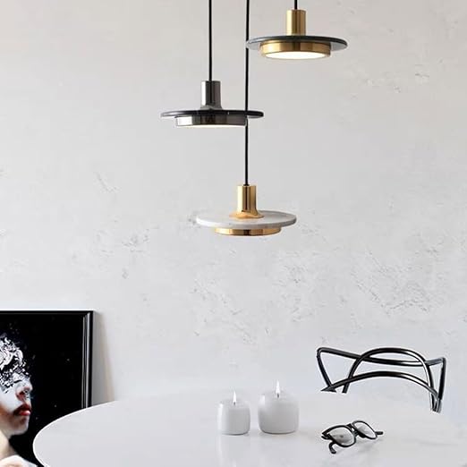 Suspension Moderne en Marbre - Lampe LED Élégante et Minimaliste