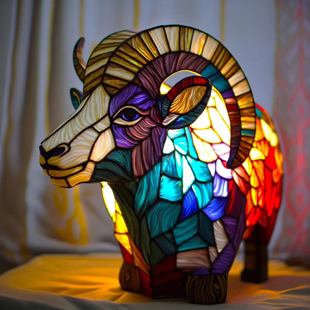 Lampe Animalière en Style Vitrail - Élégance et Chaleur pour Votre Intérieur