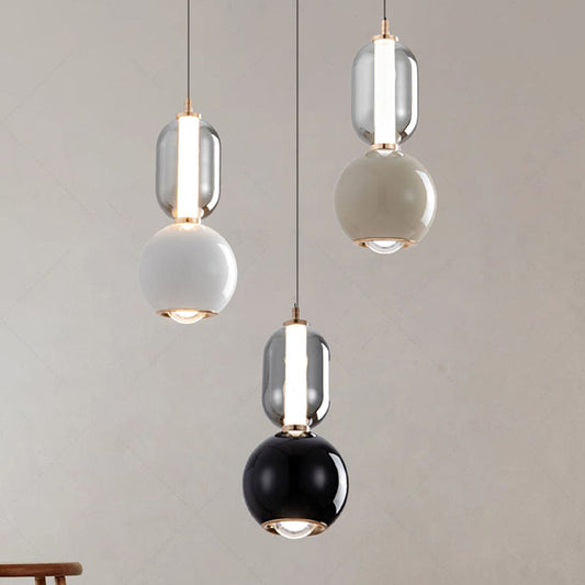 Suspension Scandinave Créative en Fer et Verre – Lampe Moderne Minimaliste