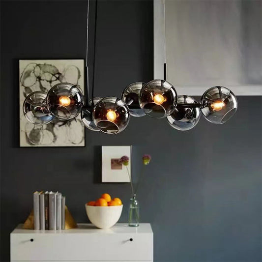 Chandelier Nordic à Boules de Verre – Style Moderne et Élégant en Métal et Verre