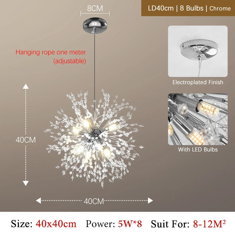 Chandelier LED Cristal Luxe - Design Moderne en Métal Chromé, LED G9, Élégant et Raffiné