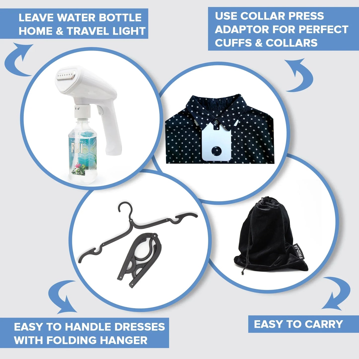 SteamEase – Défroisseur à Main Compact et Puissant pour la Maison et les Voyages