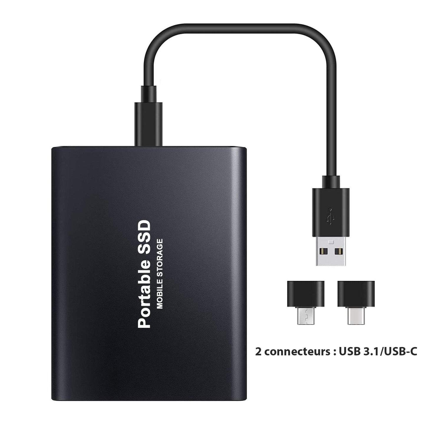 Disque Dur Externe SSD Portable 1 To/4 To – USB-C Haute Vitesse, Compatible PC, Mac, Android