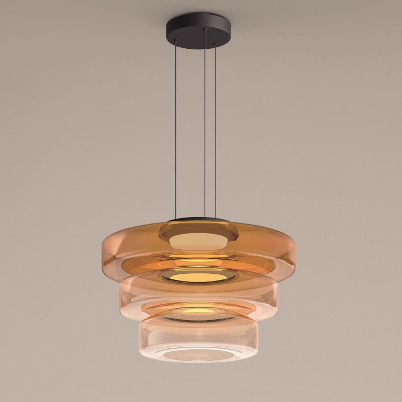 Suspension Lune en Verre - Éclairage Élégant et Modulaire pour Votre Intérieur