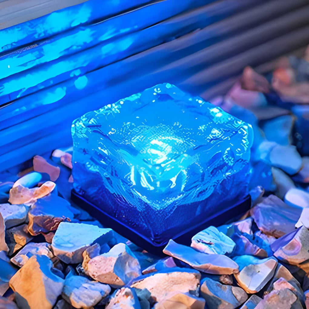 Lampe Solaire Carrée - Éclairage LED, Chargement Solaire, Multicolore