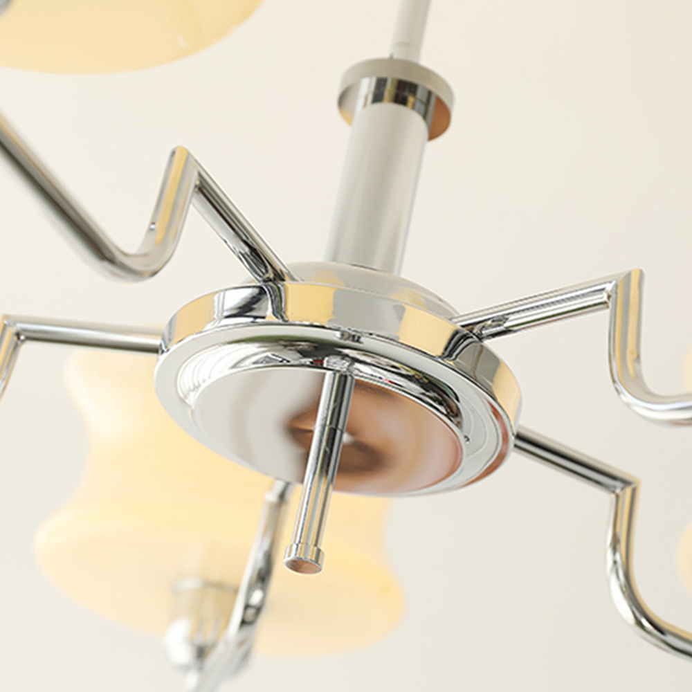 Suspension Vintage en Or Naturel - Lustre Élégant en Métal et Verre