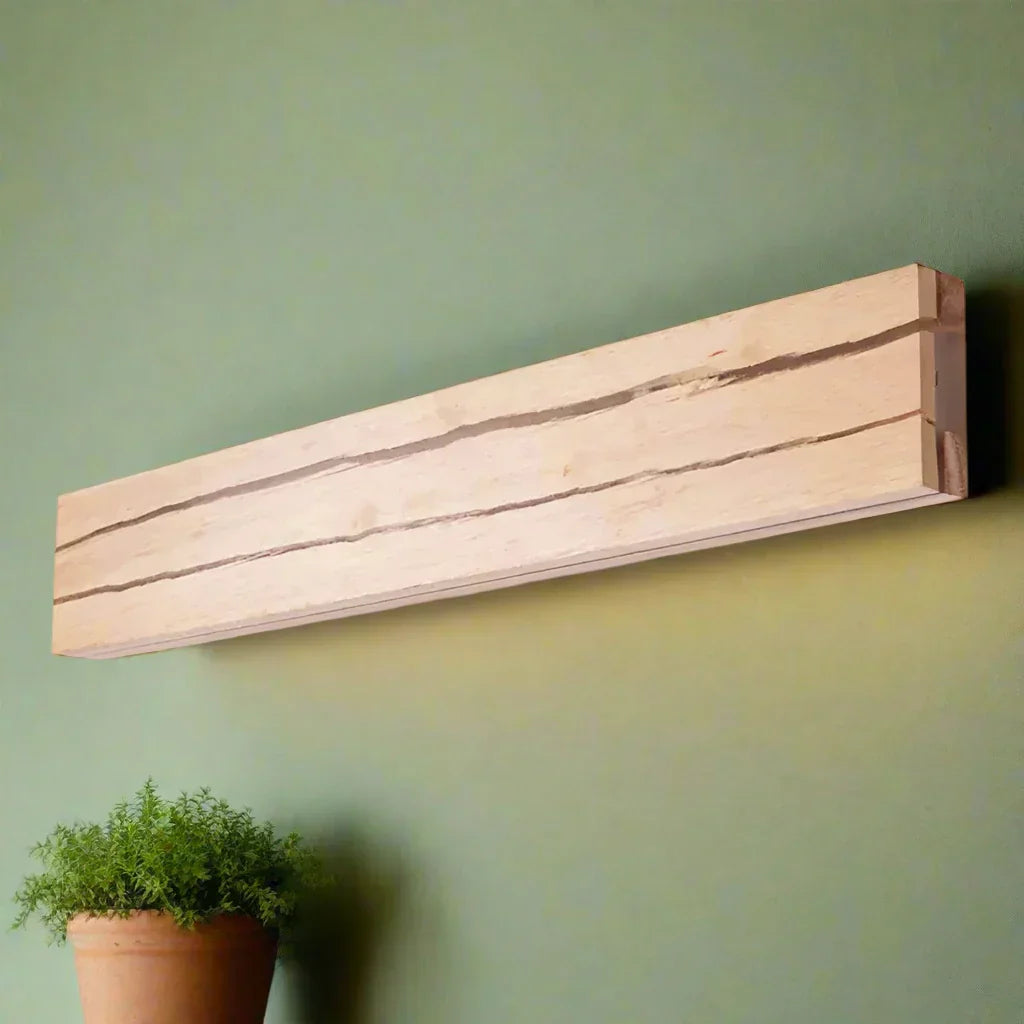 Lampe Murale Moderne en Bois avec Motif Fissuré - Éclairage LED Élégant pour Salon et Chambre
