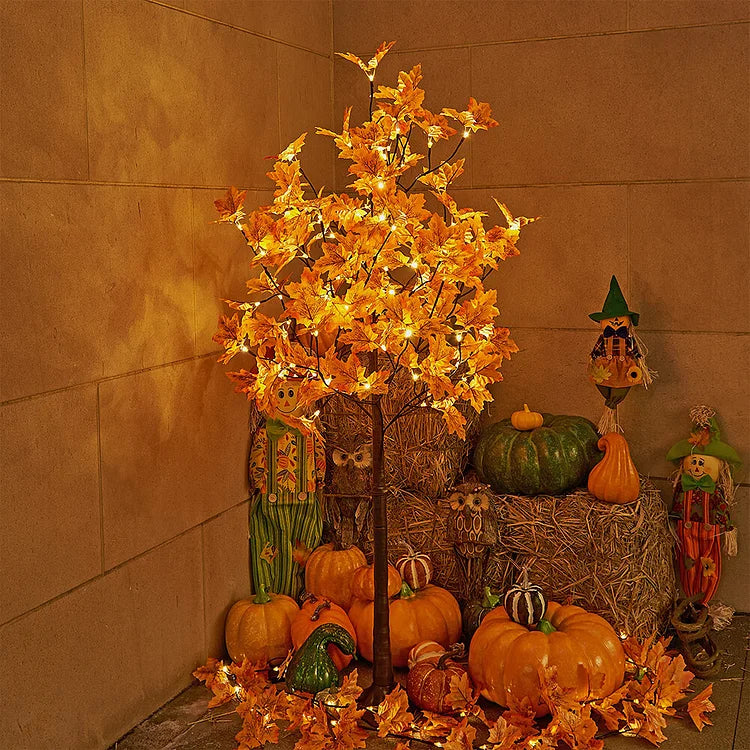 Arbre en Érable LED – Décoration Automne avec Feuilles en Automne et Lumière Douce