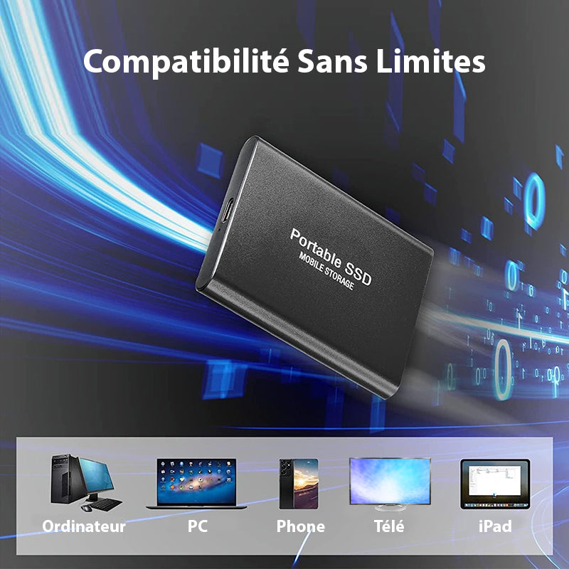 Disque Dur Externe SSD Portable 1 To/4 To – USB-C Haute Vitesse, Compatible PC, Mac, Android