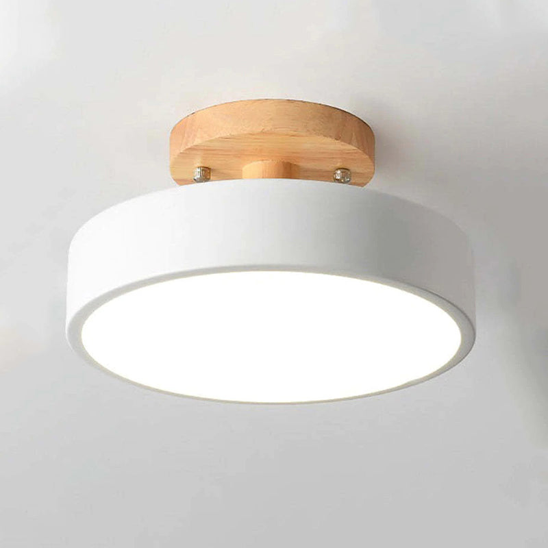 Plafonnier LED Moderne en Bois – Éclairage Minimaliste avec Fonction Dimmable pour Bureau et Salon
