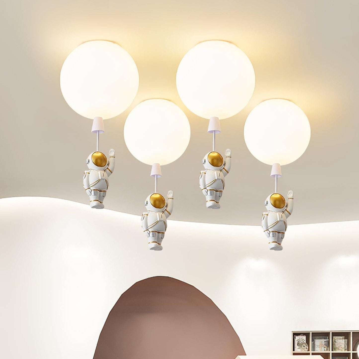 Lampe LED Moderne Lune Astronaute - Suspension Éclairante Unique pour Chambre