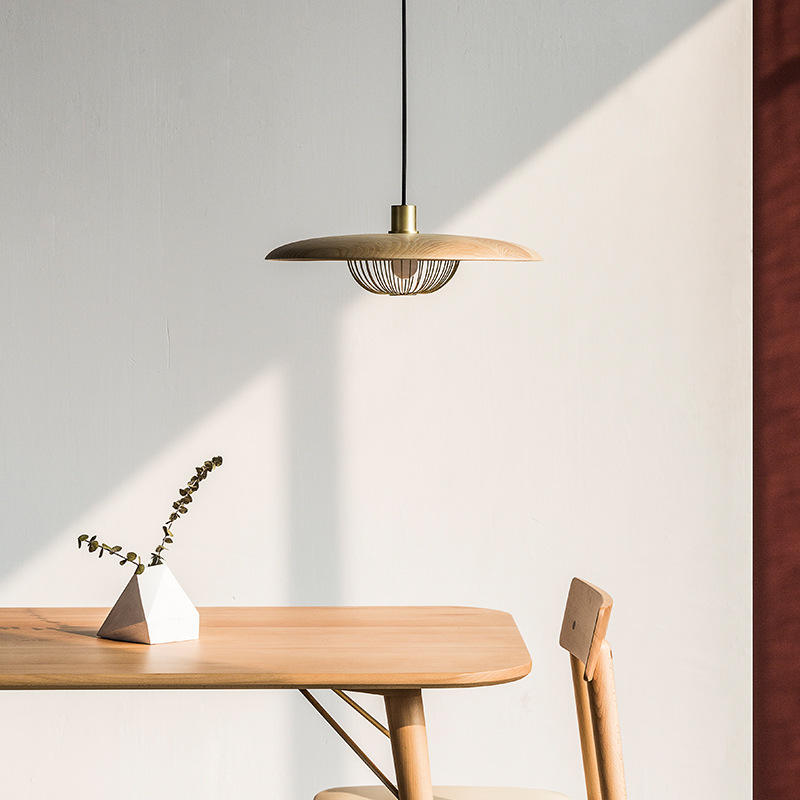 Suspension Imitation Bois - Lampe Suspendue au Style Nordique avec Détails Industriels