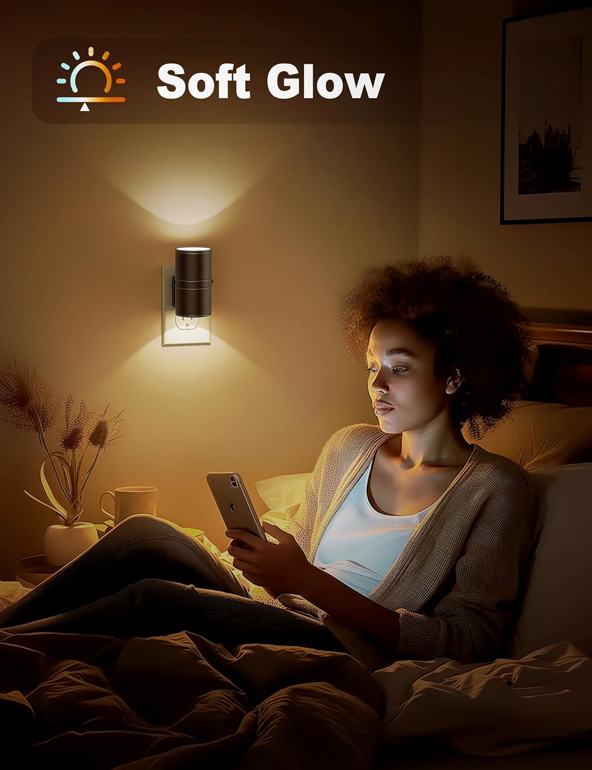NightNova | Lampe de nuit LED dimmable Plug-In - Luminosité réglable pour chambres et couloirs