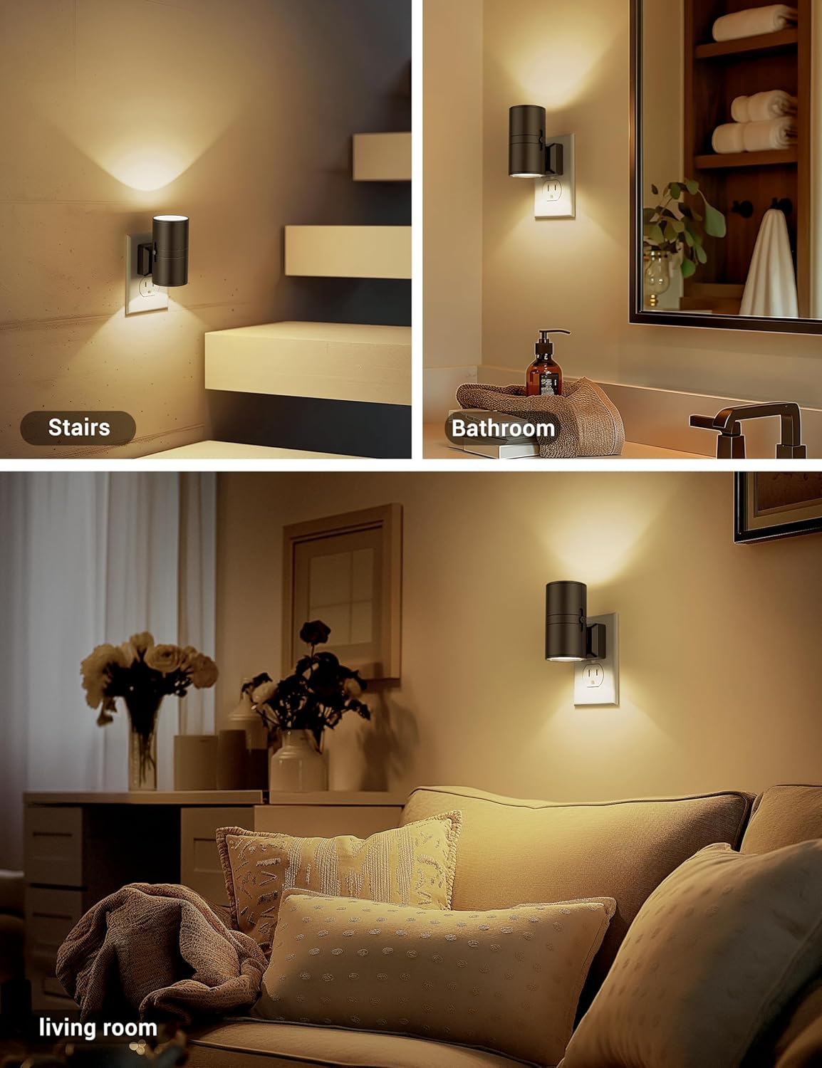 NightNova | Lampe de nuit LED dimmable Plug-In - Luminosité réglable pour chambres et couloirs