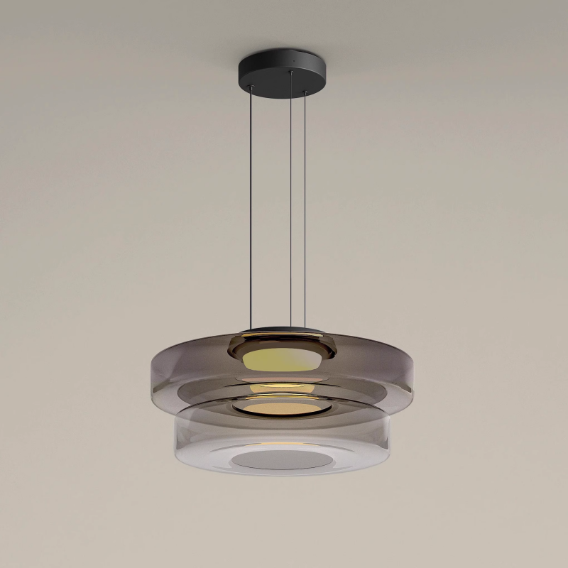 Suspension Lune en Verre - Éclairage Élégant et Modulaire pour Votre Intérieur
