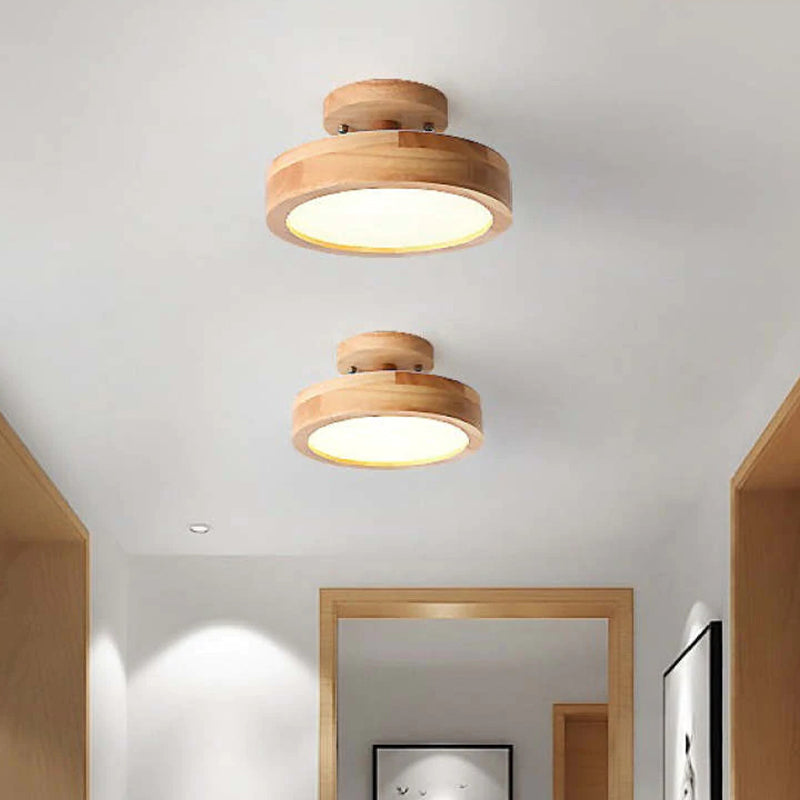 Plafonnier LED Moderne en Bois – Éclairage Minimaliste avec Fonction Dimmable pour Bureau et Salon