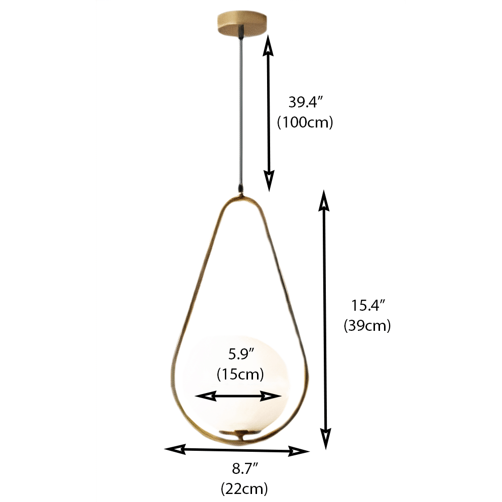 Suspension Élégante Drop – Lampe Pendentif Design Moderne en Métal avec Abat-jour en Verre