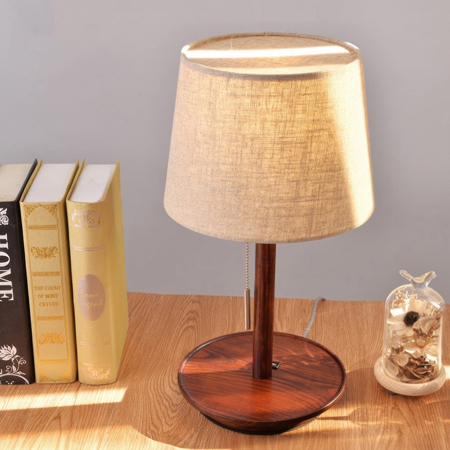 Lampe Gentle Glow Nordic Walnut - Éclairage Naturel et Apaisant en Bois et Tissu