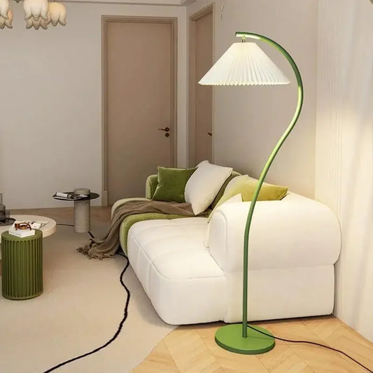 Lampadaire LED Moderne en Tissu – Éclairage Ajustable avec Design Pliant pour Salon et Bureau