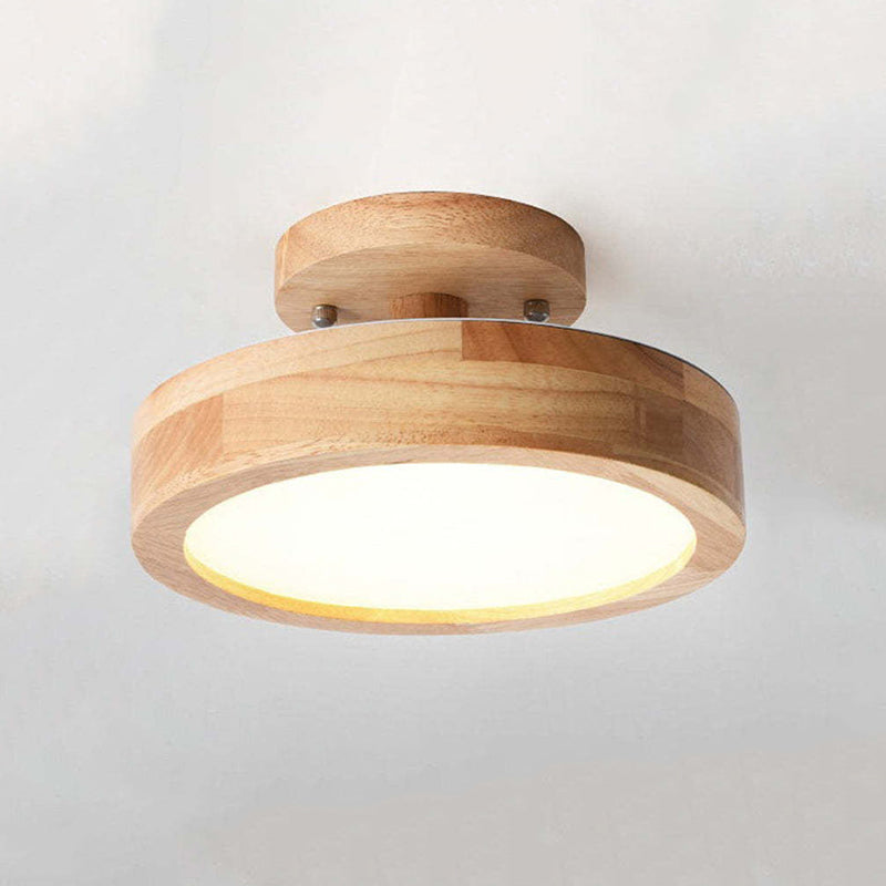 Plafonnier LED Moderne en Bois – Éclairage Minimaliste avec Fonction Dimmable pour Bureau et Salon