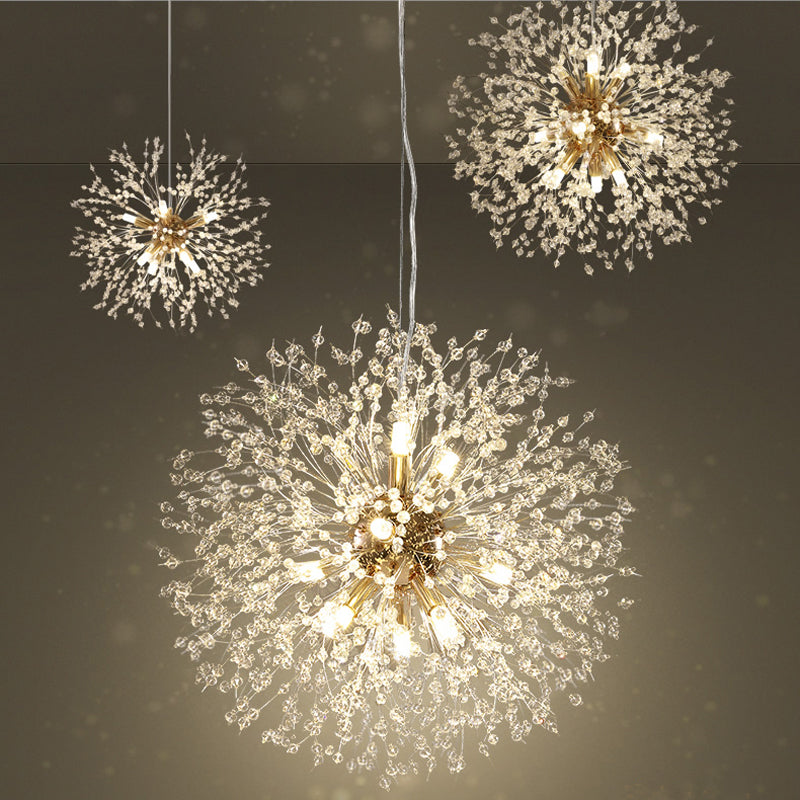 Suspension LED en Cristal – Design Moderne Inspiré du Pissenlit pour Salon et Restaurant