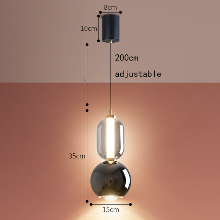 Suspension Scandinave Créative en Fer et Verre – Lampe Moderne Minimaliste