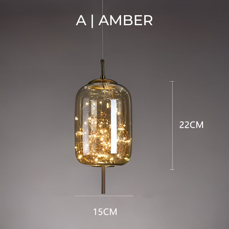 Lampe Suspendue Essence - Élégance Moderne avec Verre Brun et Éclairage LED
