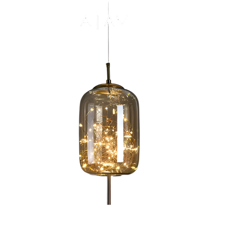 Lampe Suspendue Essence - Élégance Moderne avec Verre Brun et Éclairage LED