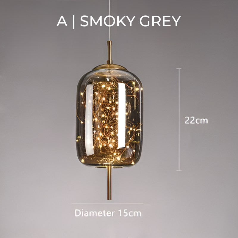 Lampe Suspendue Essence - Élégance Moderne avec Verre Brun et Éclairage LED
