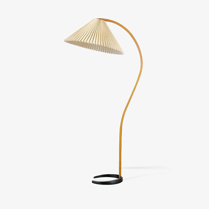Lampe sur Pied Caprani – Design Scandinave 70’s avec Base en Bois et Métal