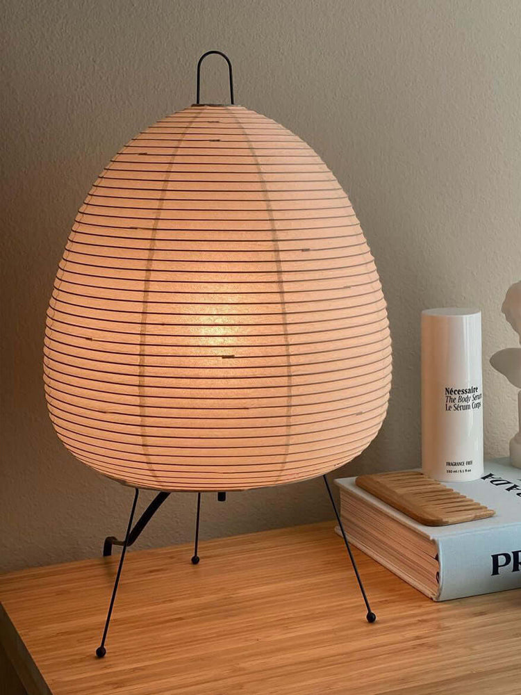 Lampe de Table Akari – Design Inspiré du Japon avec Papier de Murier et Métal