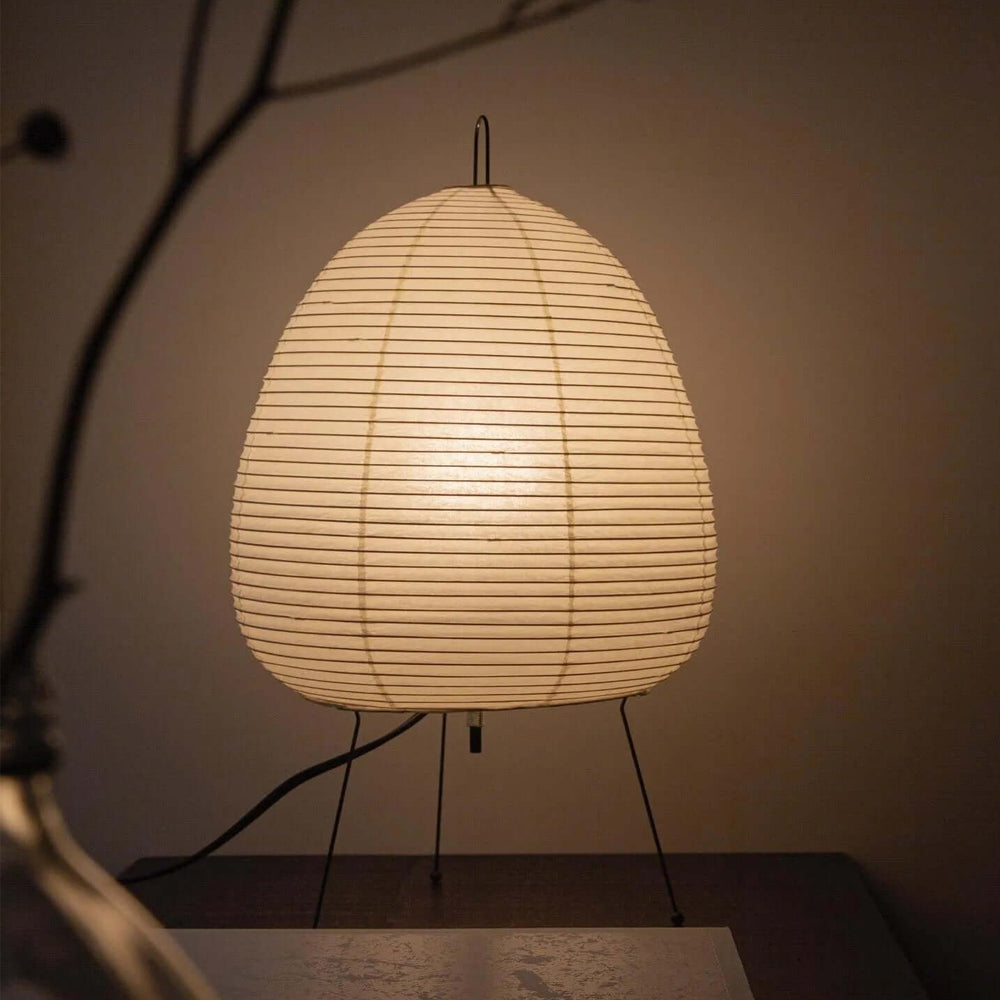 Lampe de Table Akari – Design Inspiré du Japon avec Papier de Murier et Métal