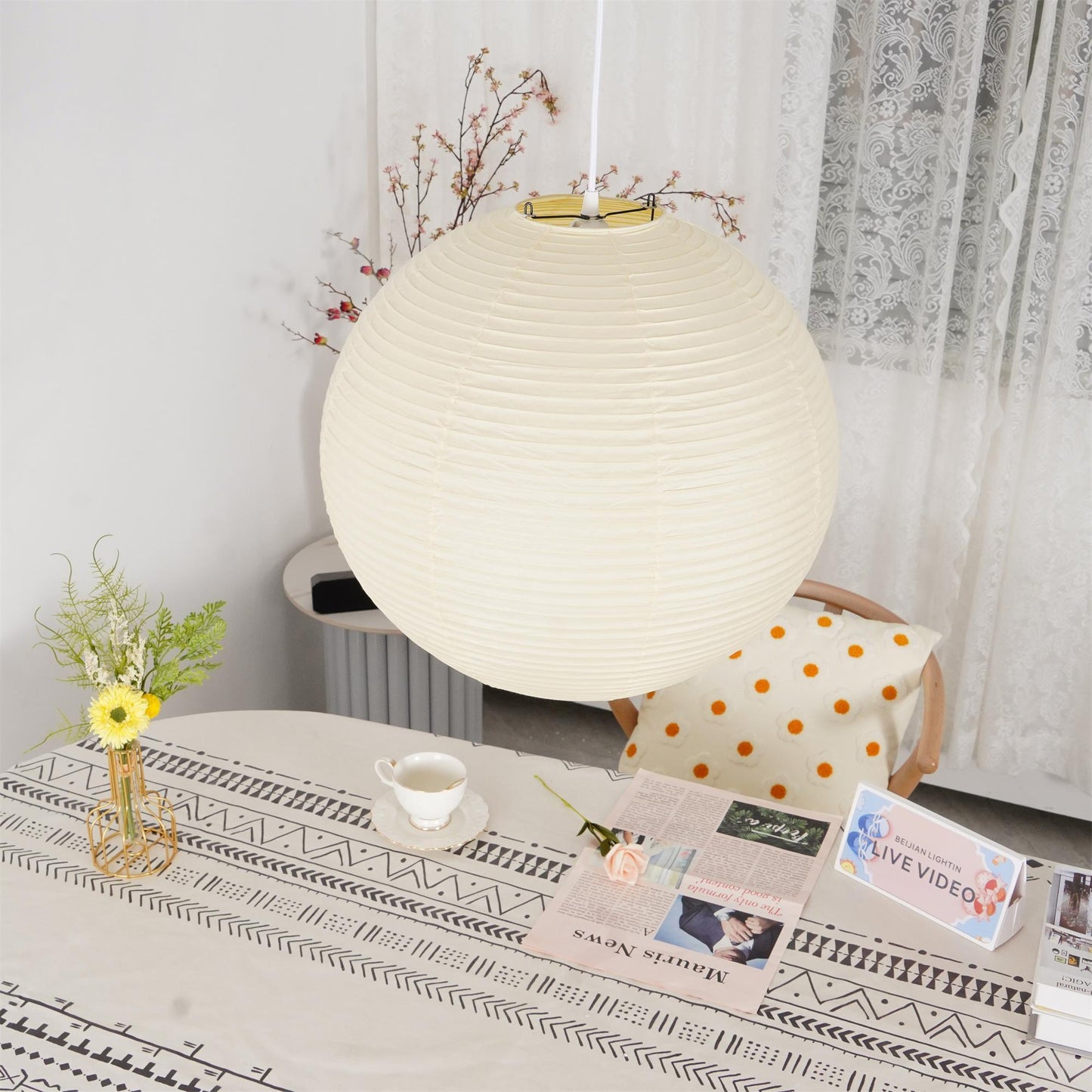 Suspension Akari A Series - Luminaire Japonais Moderne en Papier, Design Élégant et Minimaliste